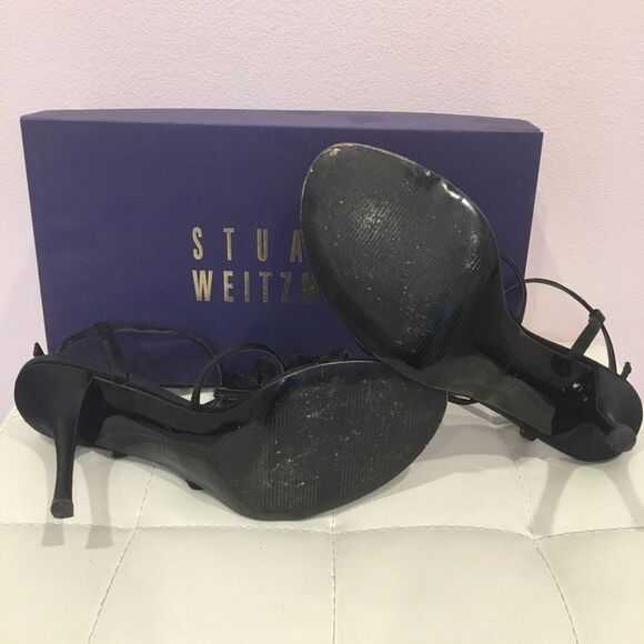 Stuart Weitzman Caviar Black Swarovski Heels - Picture 6 of 8